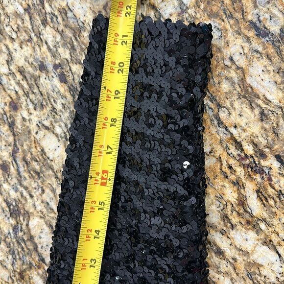 Caron Chicago Vintage Black Sequined Open Front Bolero Style Jacket Size 8 - Picture 8 of 10